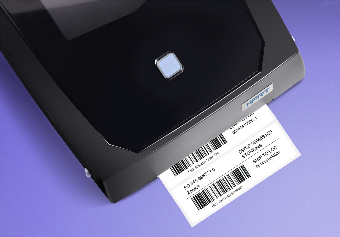 A label being printed from a принтер штрих-кодів