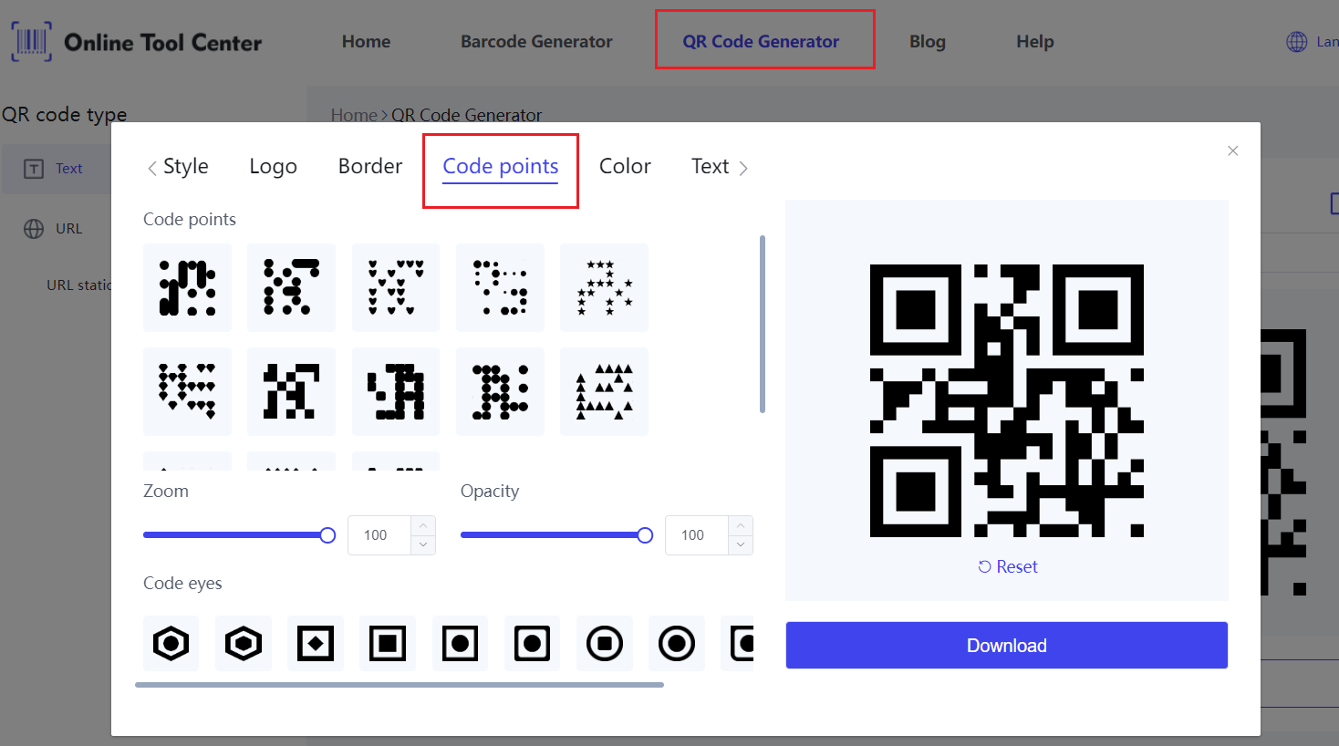 створити коди QR за допомогою Dots.png