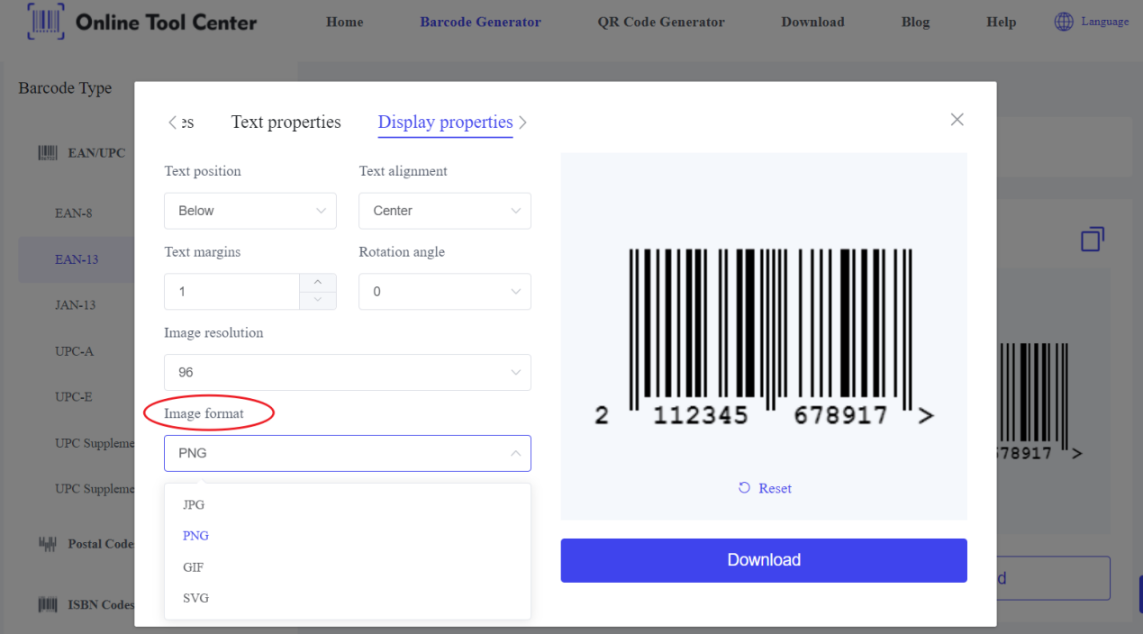 формат зображення barcode.png