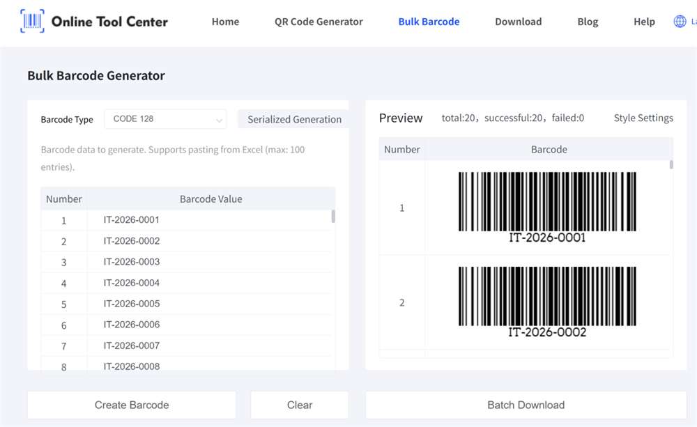 Multiple Barcode Generator Кілька генераторів штрих-кодів