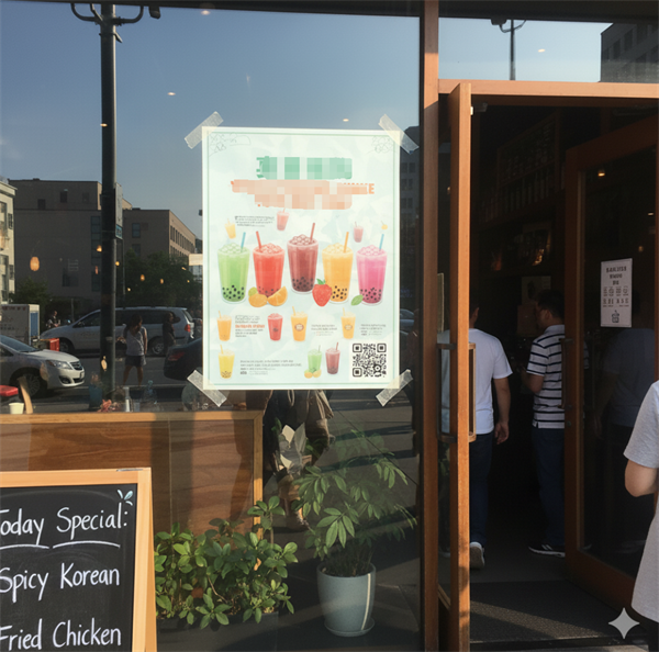 QR-код на рекламному плакаті на вході в магазин