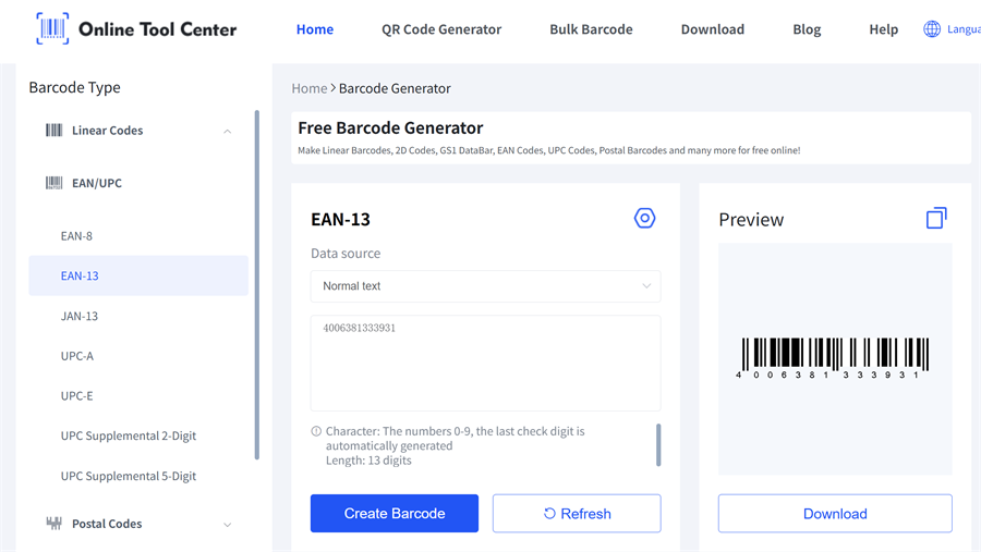 GTIN 13 генерація штрих-кодів
