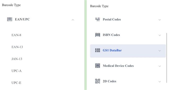 типи штрих-кодів