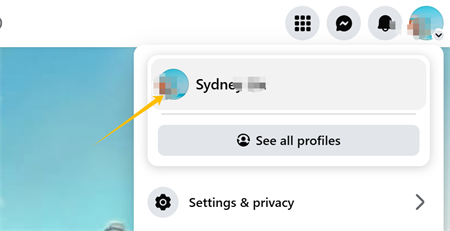 Натисніть на фотографію профілю на facebook