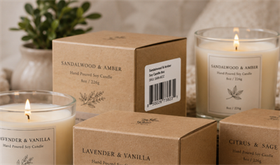 handmade candle with barcode свічка ручної роботи з штрих-кодом