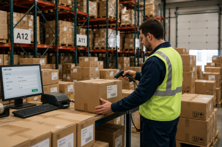 scanning barcodes in warehouse сканування штрих-кодів на складі